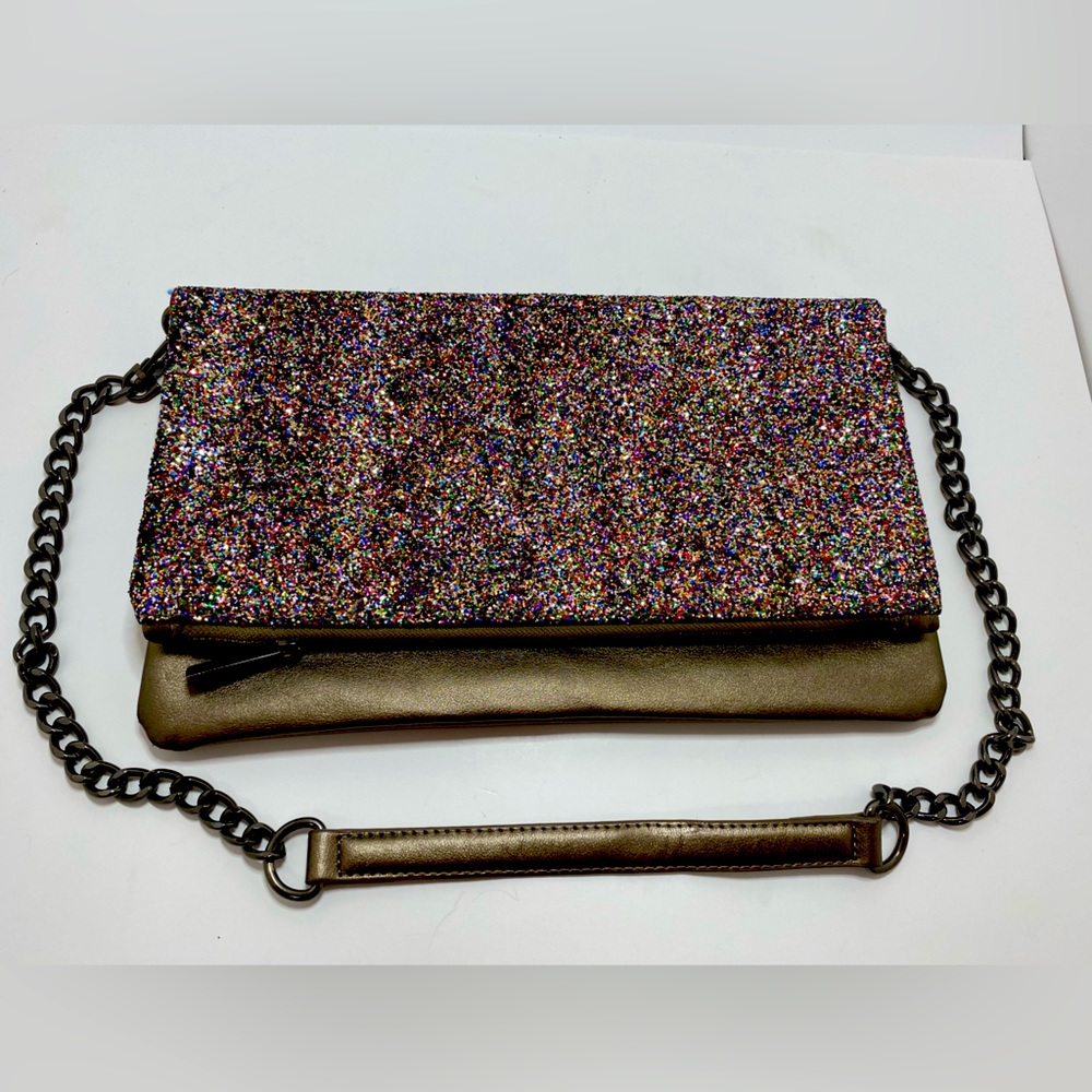 Express Platinum Multicolored Glitter Purse